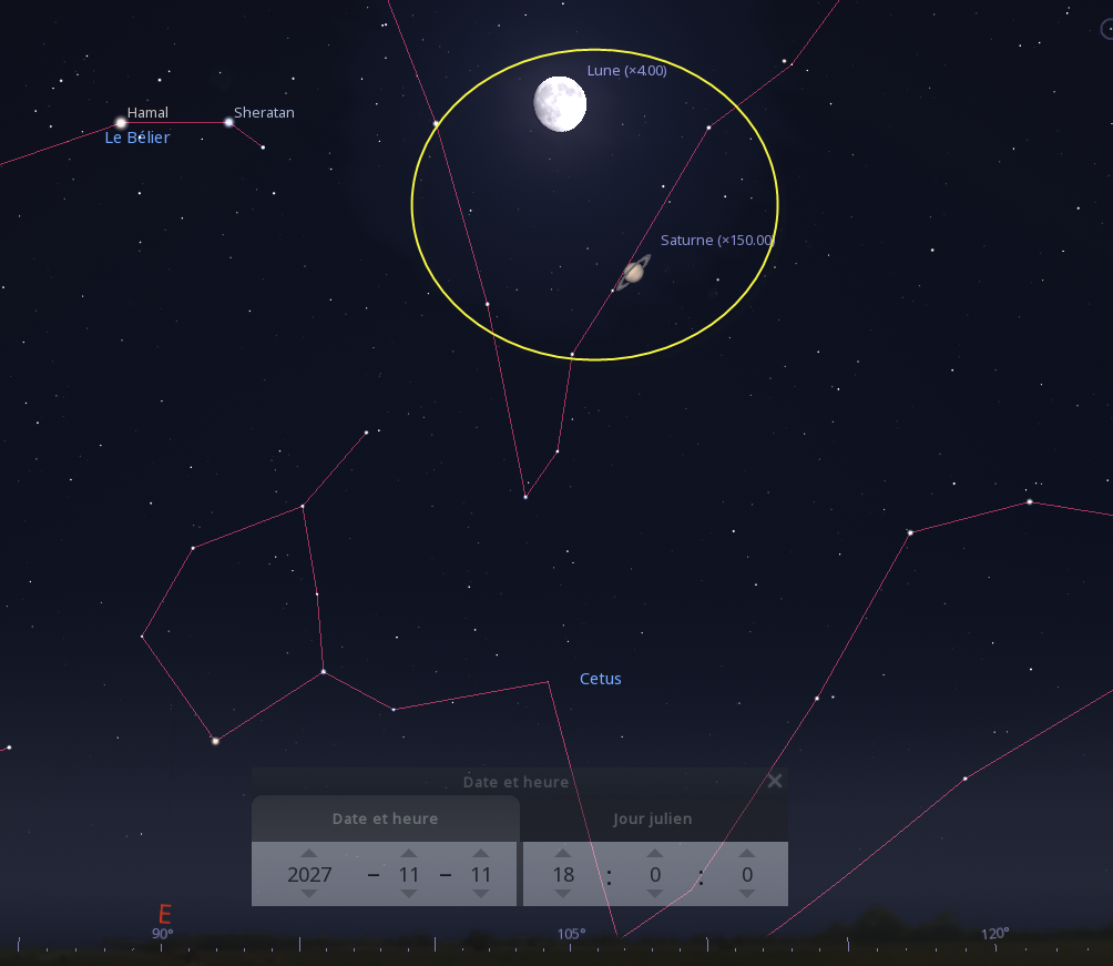 Rapprochement entre la Lune et Saturne