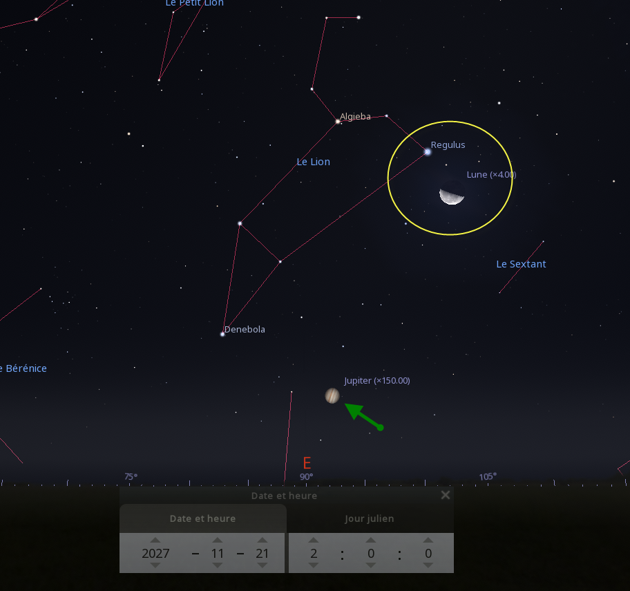 Rapprochement entre la Lune et Régulus