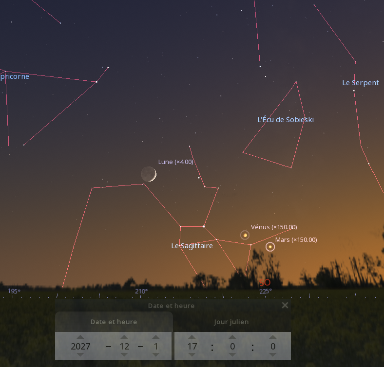 Lumière cendrée de la Lune après le coucher du Soleil