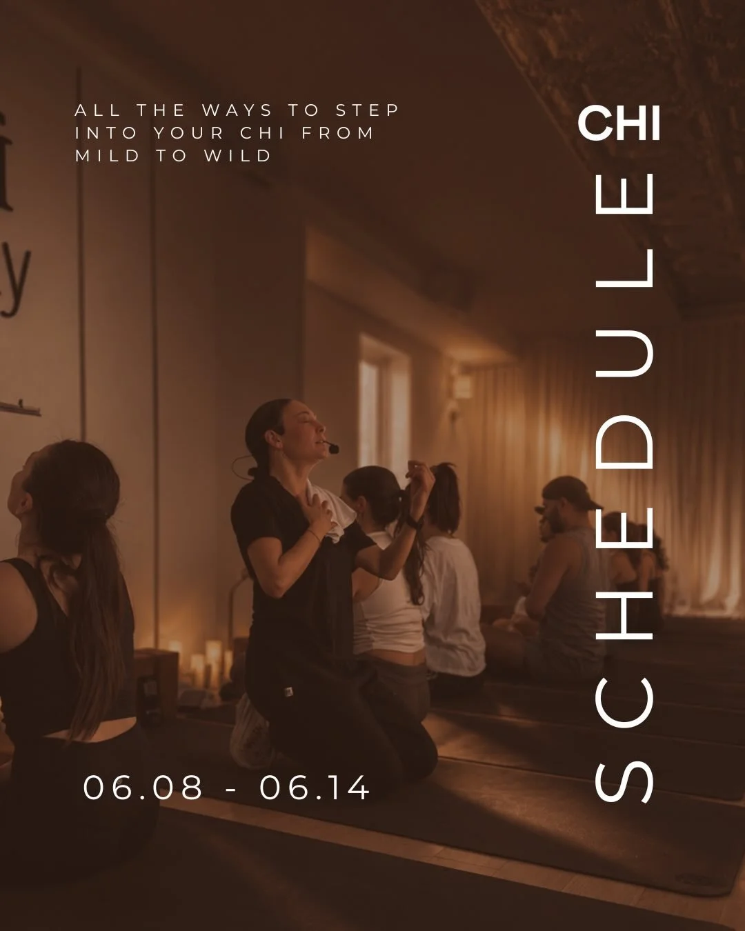 All the ways to step into your chi from wild to mild. 😊➡️😝

Swipe for our full weekly schedule.

#funthingsmakeyousweat #stepintoyourChi