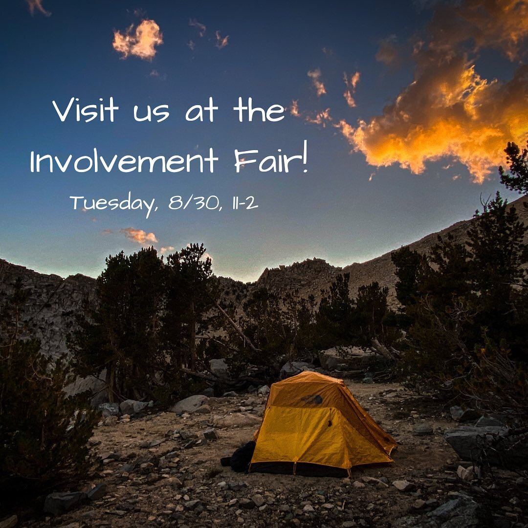 Visit us at the Involvement Fair tomorrow, 8/30, from 11-2 on Trousdale Parkway! Stop by to meet some of the guides and learn about our trips, member events, and much more. Stoked to see you all there!