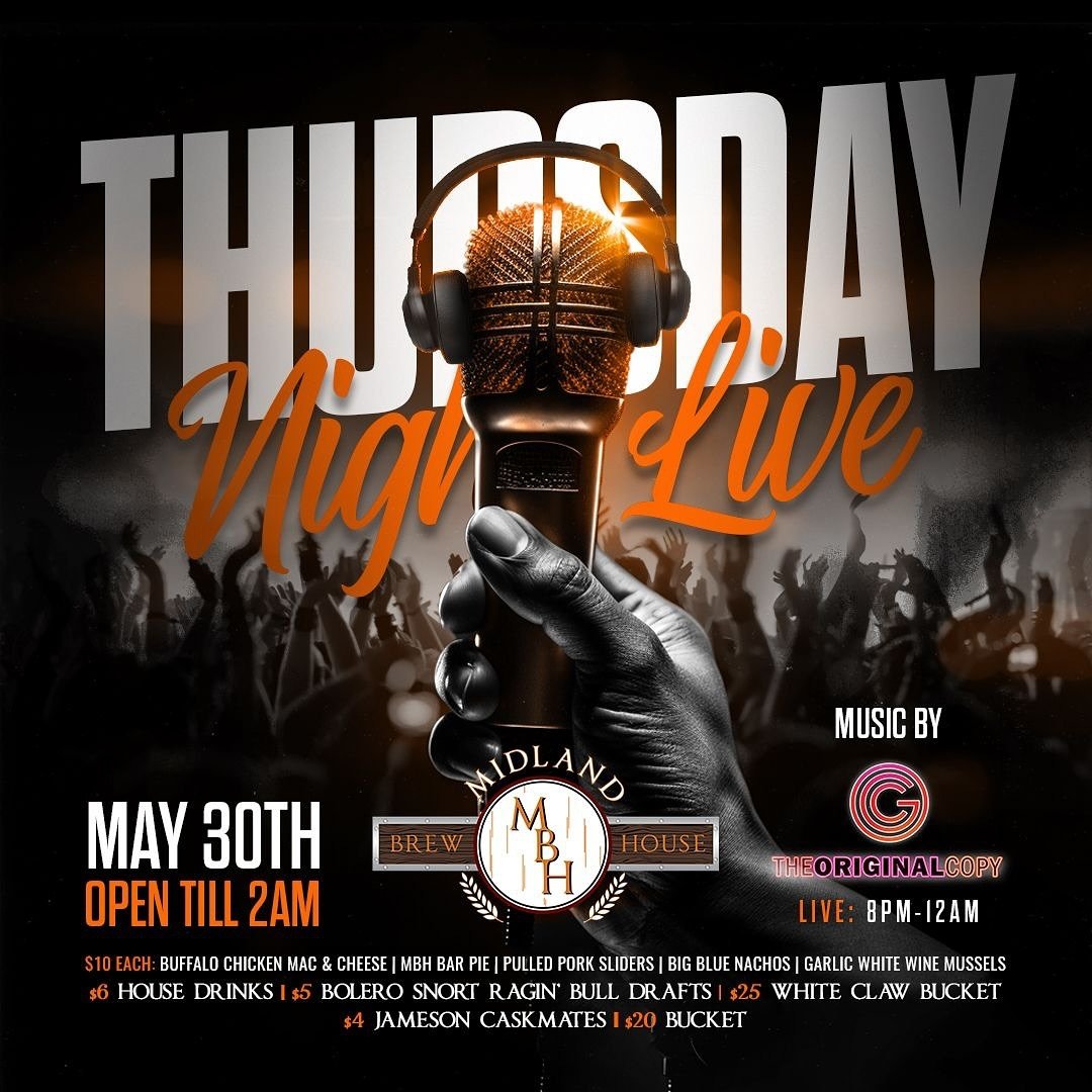 𝗧𝗢𝗡𝗜𝗚𝗛𝗧 - Thursday Night Live🎤At #MBH 🎶🎵🎵🎶 Live Music By: 𝐓𝐡𝐞 𝐎𝐫𝐢𝐠𝐢𝐧𝐚𝐥 𝐂𝐨𝐩𝐲 🎸𝐟𝐫𝐨𝐦 𝟖𝐏𝐌 - 𝟏𝟐𝐀𝐌

𝙉𝙔 𝙍𝙖𝙣𝙜𝙚𝙧𝙨 𝙑𝙎 𝙁𝙇𝘼 𝙋𝙖𝙣𝙩𝙝𝙚𝙧𝙨 8𝙥𝙢🏒🥅

𝙉𝘽𝘼 𝘾𝙤𝙣𝙛𝙚𝙧𝙚𝙣𝙘𝙚 𝙁𝙞𝙣𝙖𝙡𝙨🏀🏀🏀
🅷🅰🅿🅿🆈