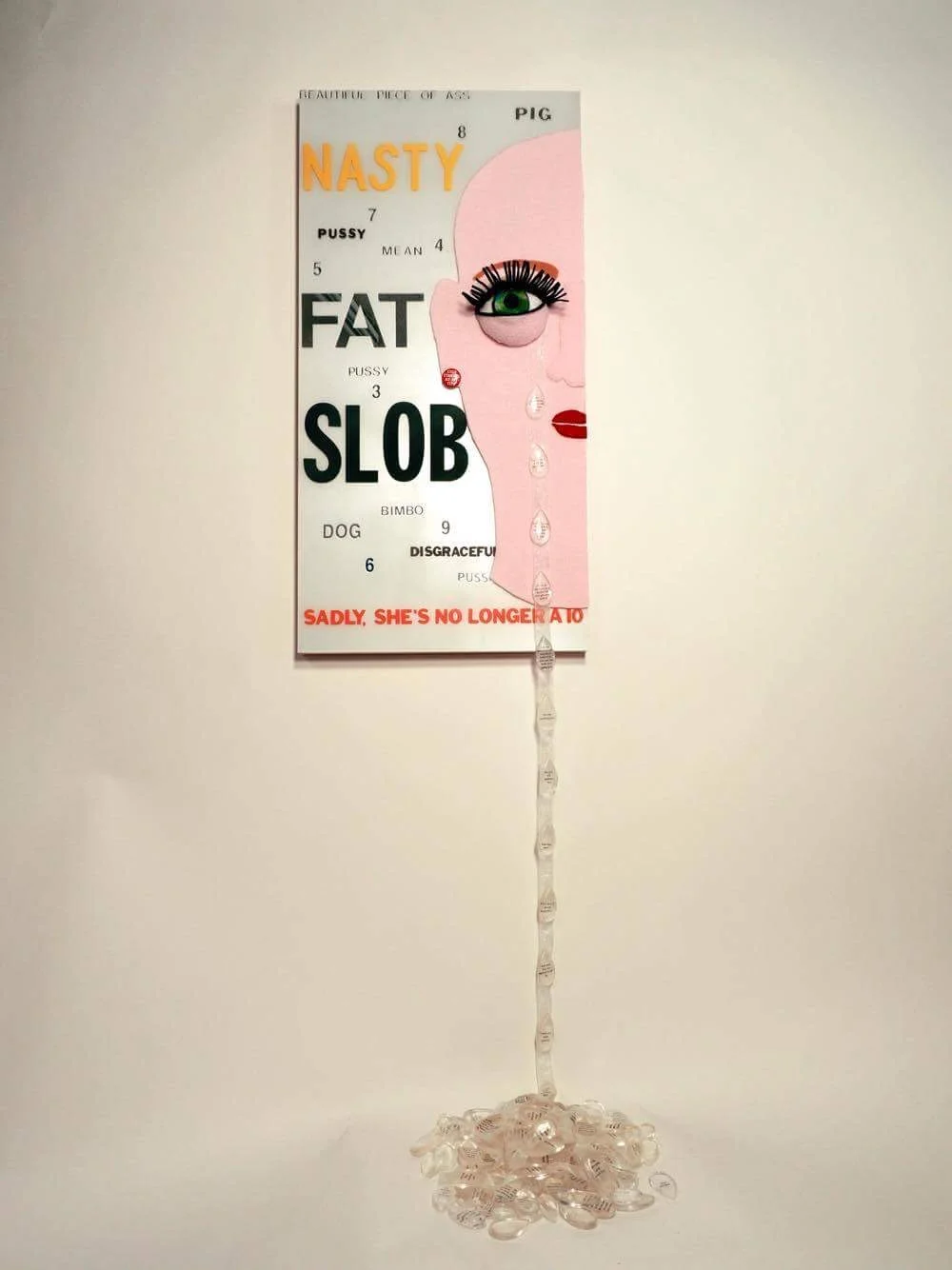 “ Sadly, She's No Longer a Ten, ”Donald Trump- mixed media 15” x 30”