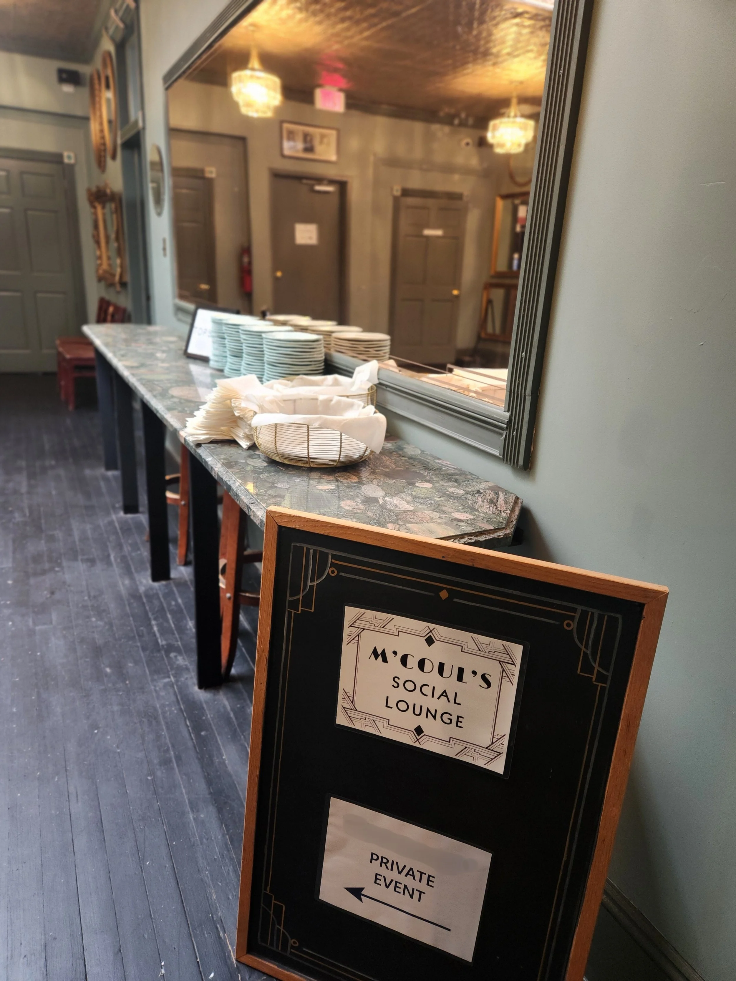 M'Coul's Social Lounge Mirror Room entrance