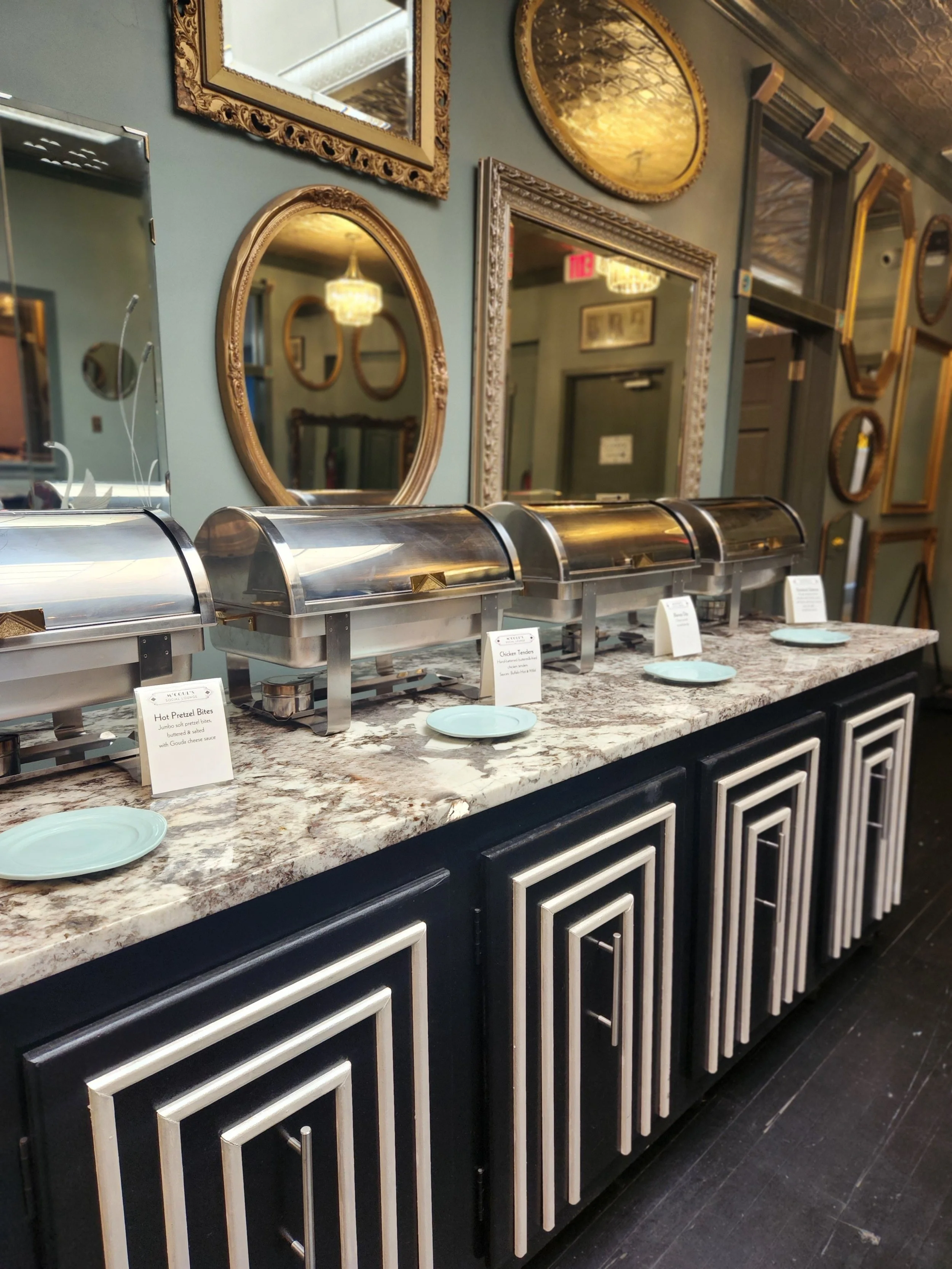 M'Coul's Social Lounge Mirror Room buffet