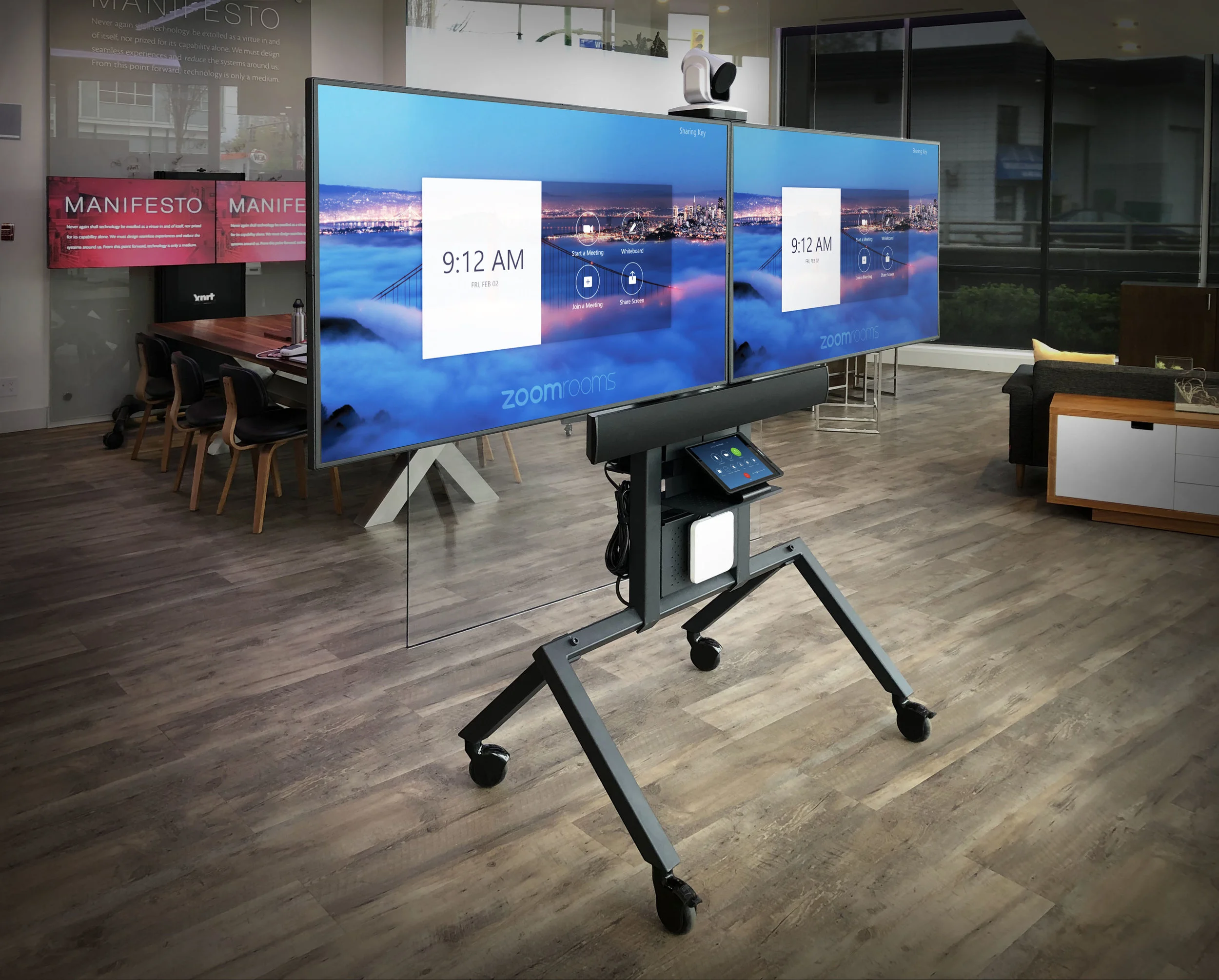 Mobile Zoom Video Conferencing Cart