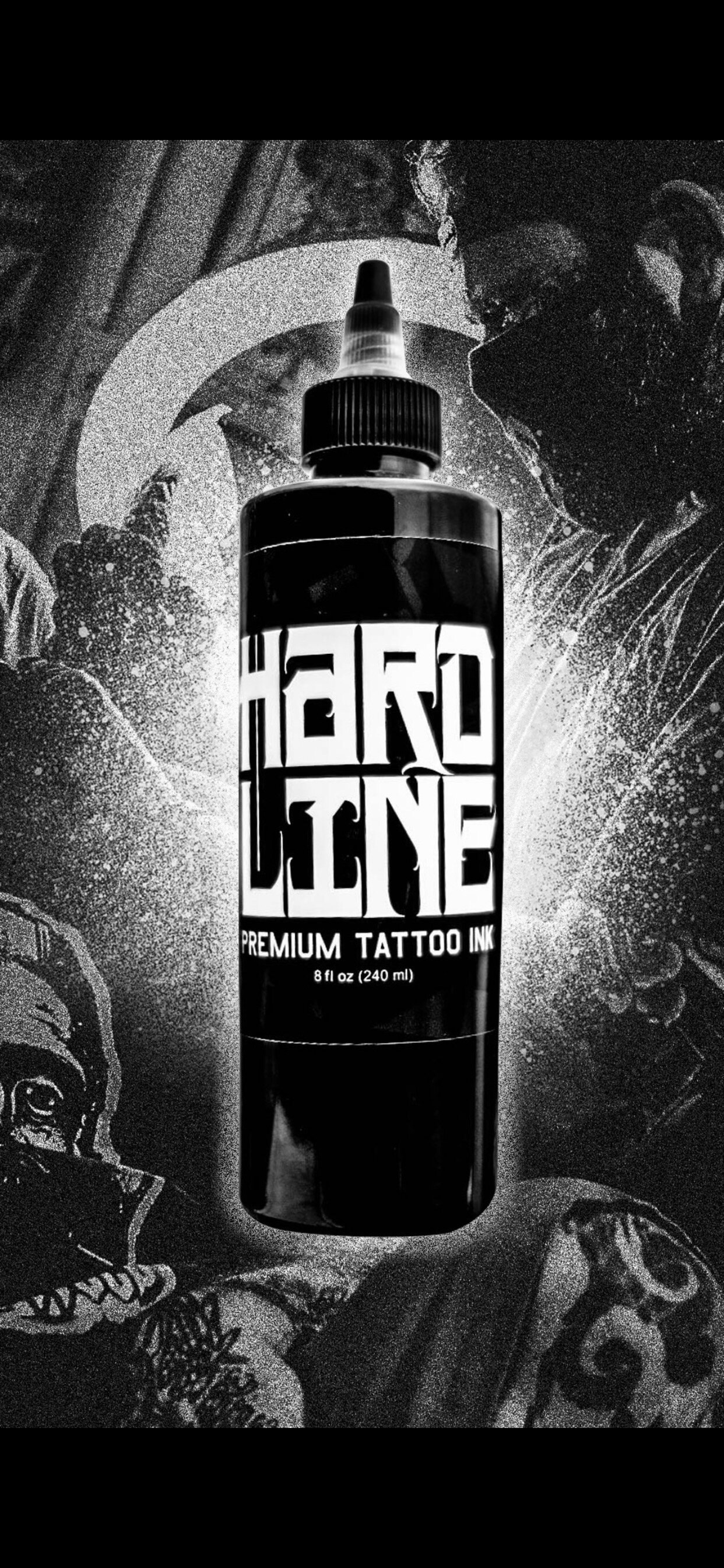 Hardline 8oz Black tattoo ink — Uncle Matty Supplies