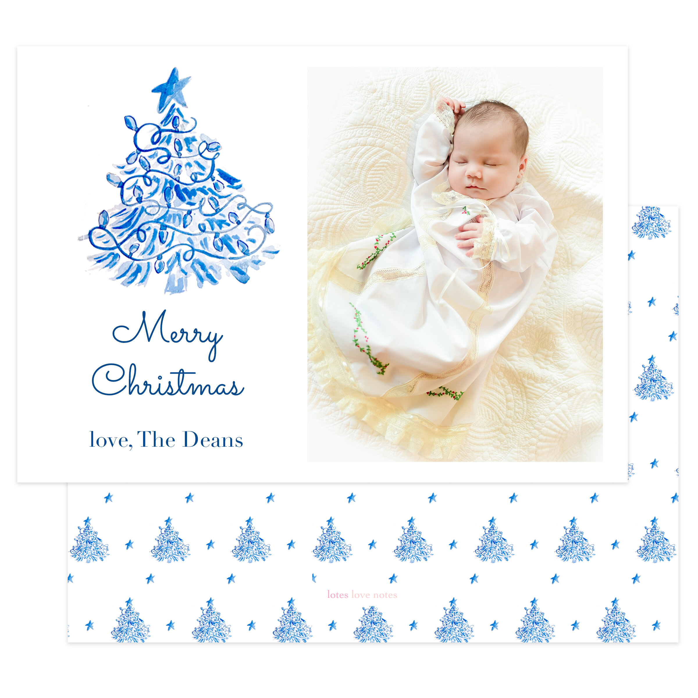 Blue Christmas Tree Card