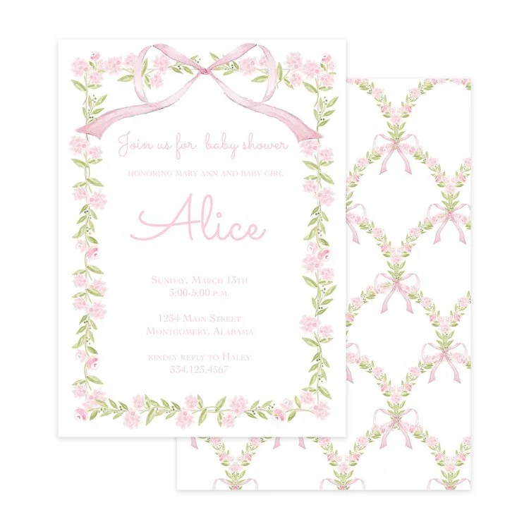 Pink Bow Invitation