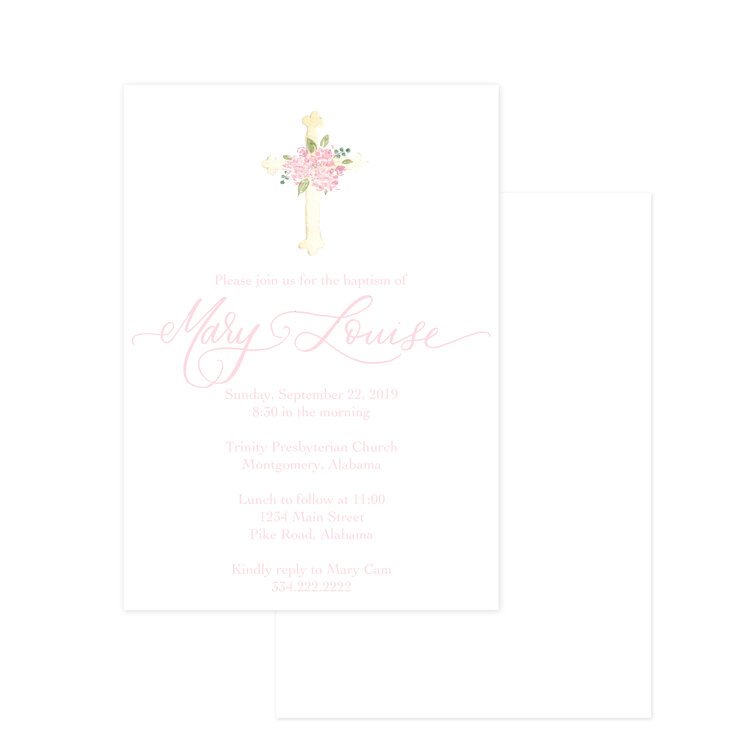 Floral Cross Invitation