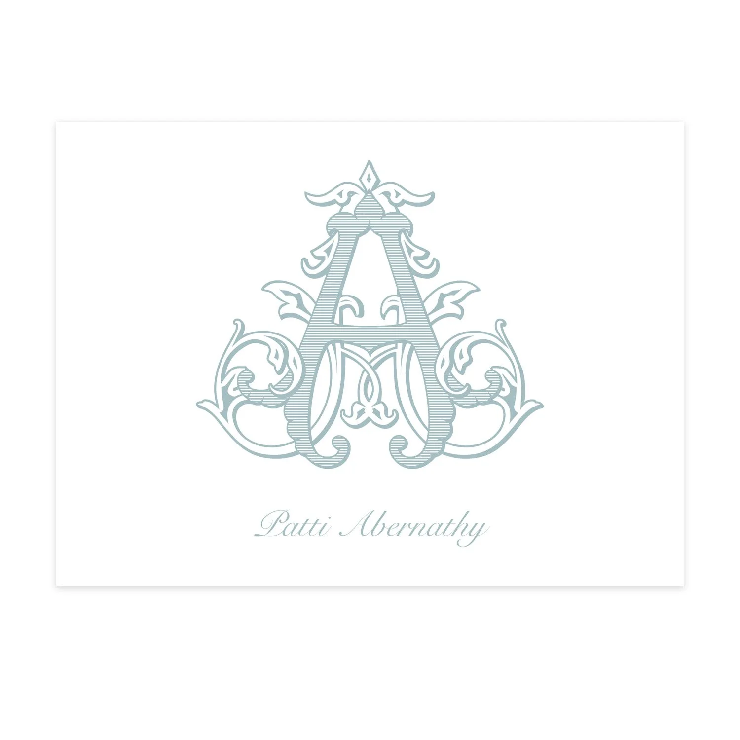 Folded Vine Monogram Card