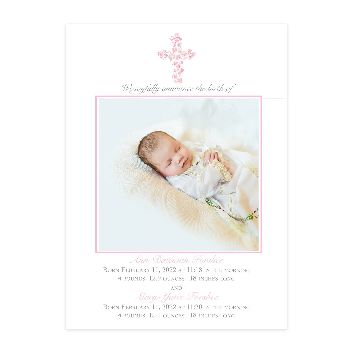 Floral Cross Announcement