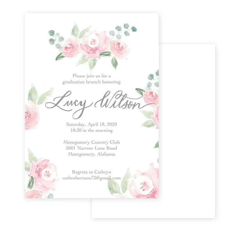 Pink Rose Invitation