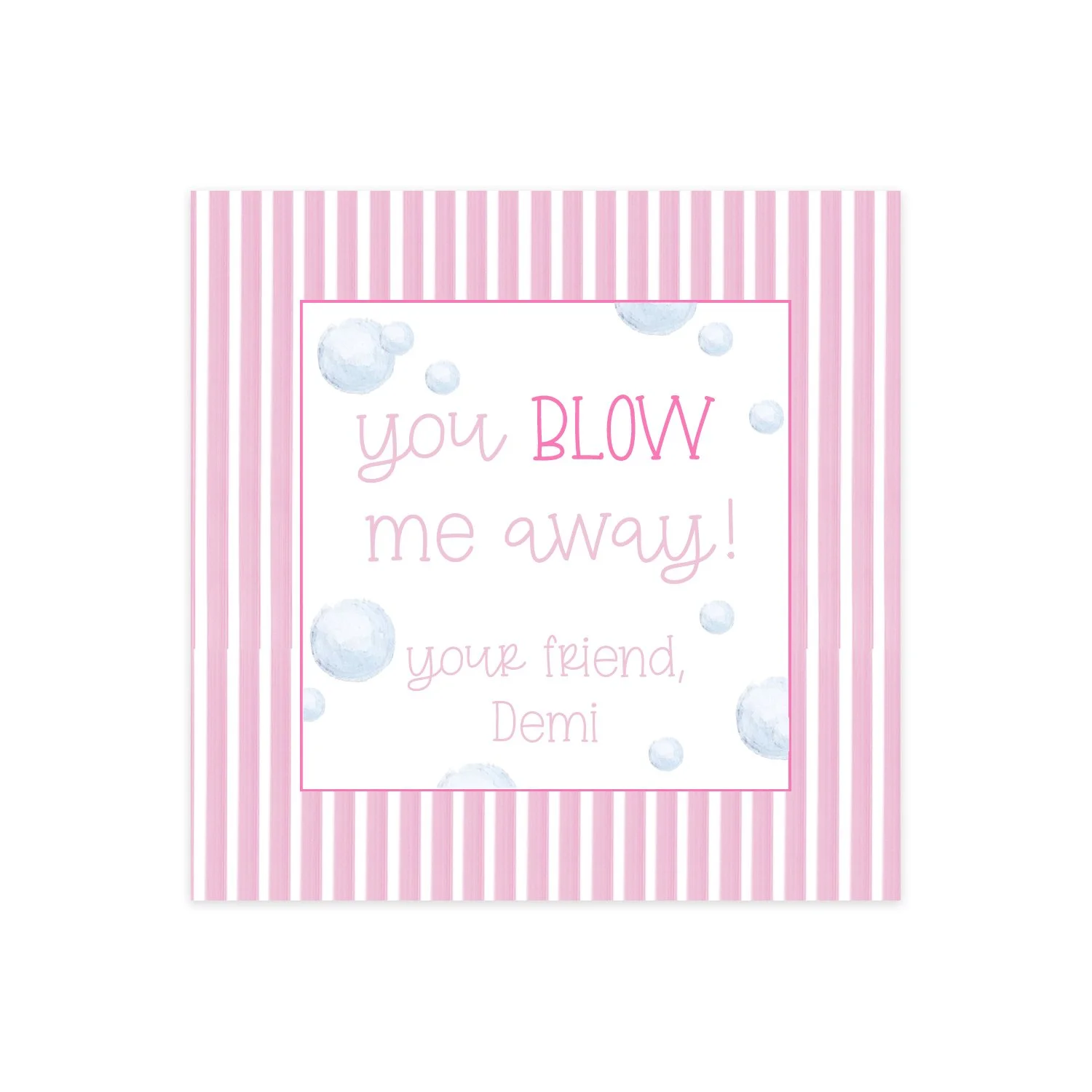 Pink Bubble Tag