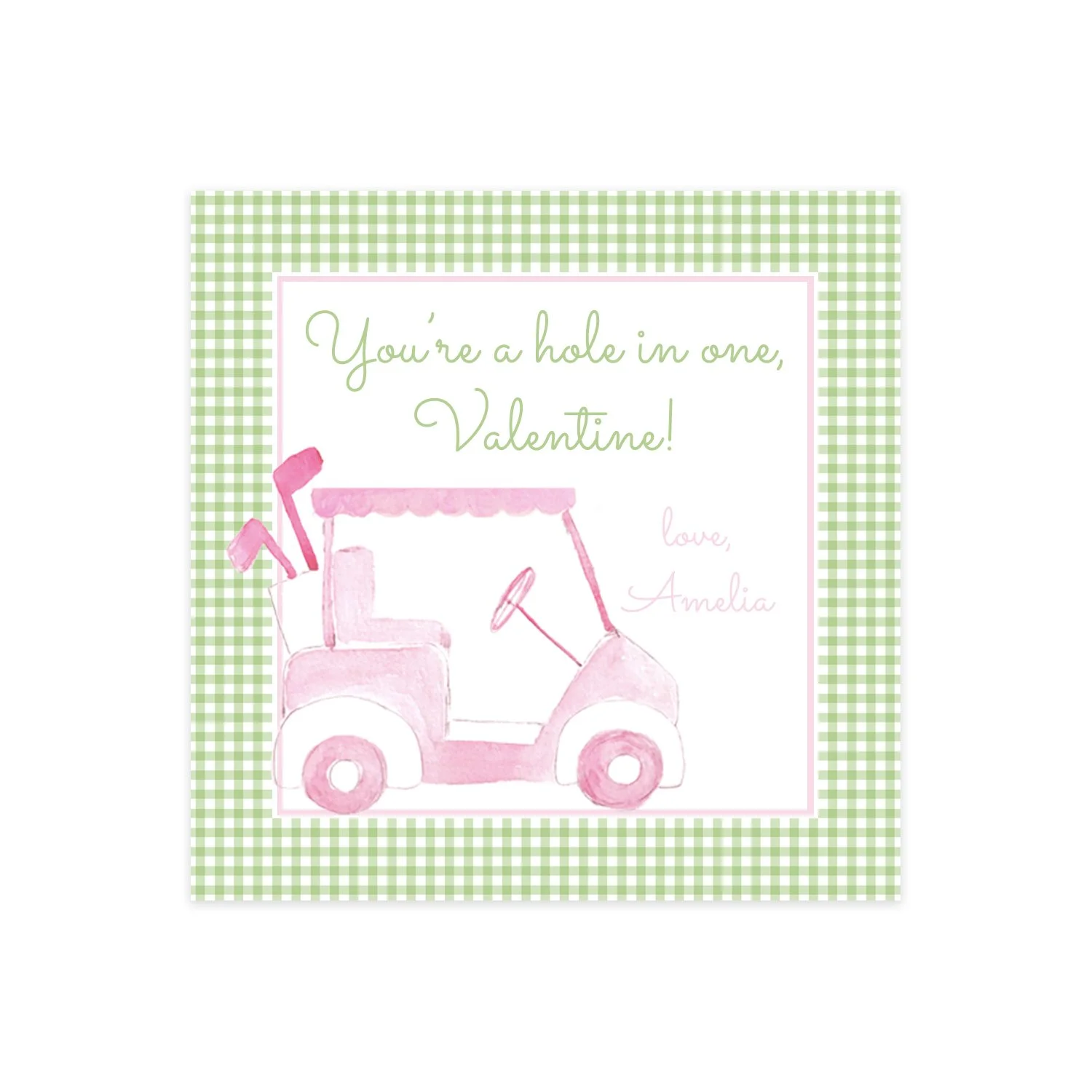 Pink Golf Cart Tag