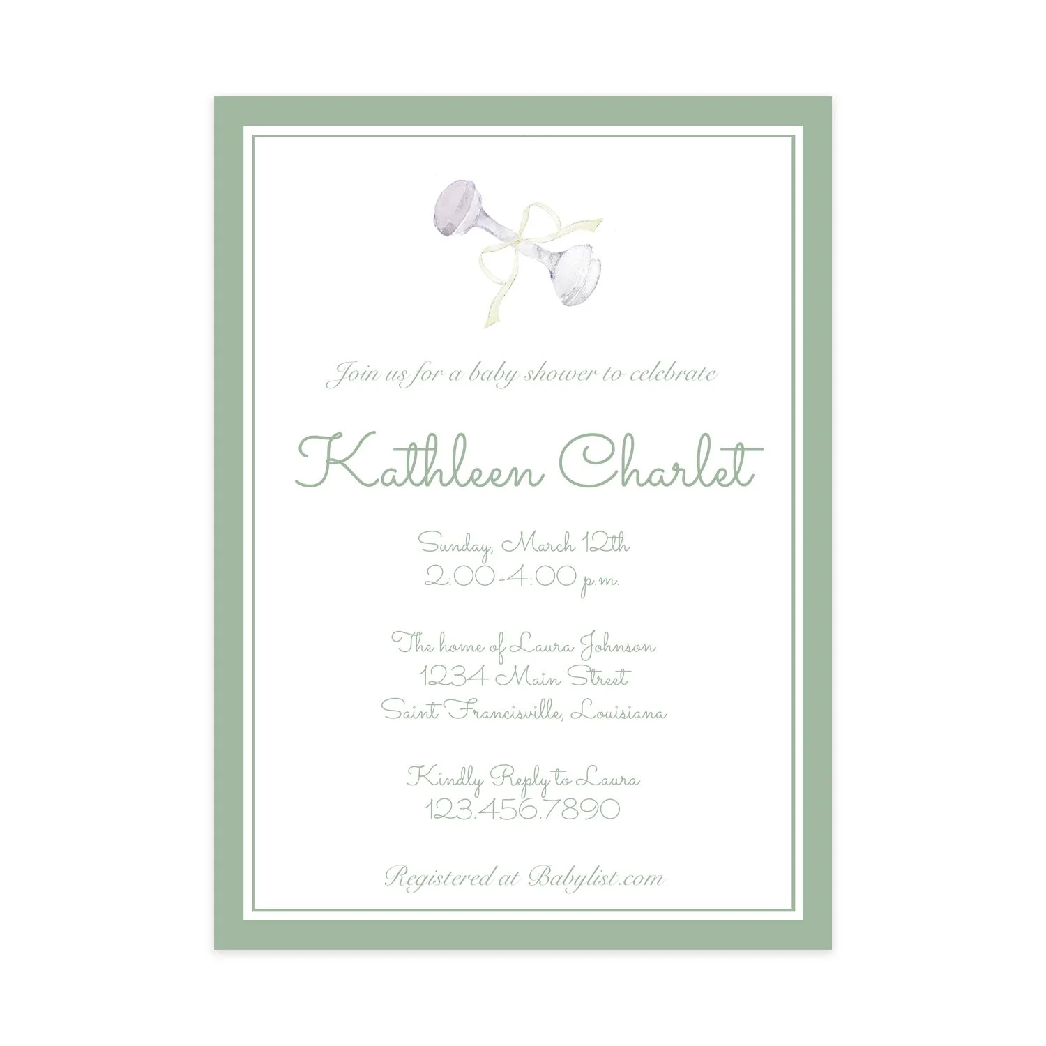 Baby Rattle Invitation