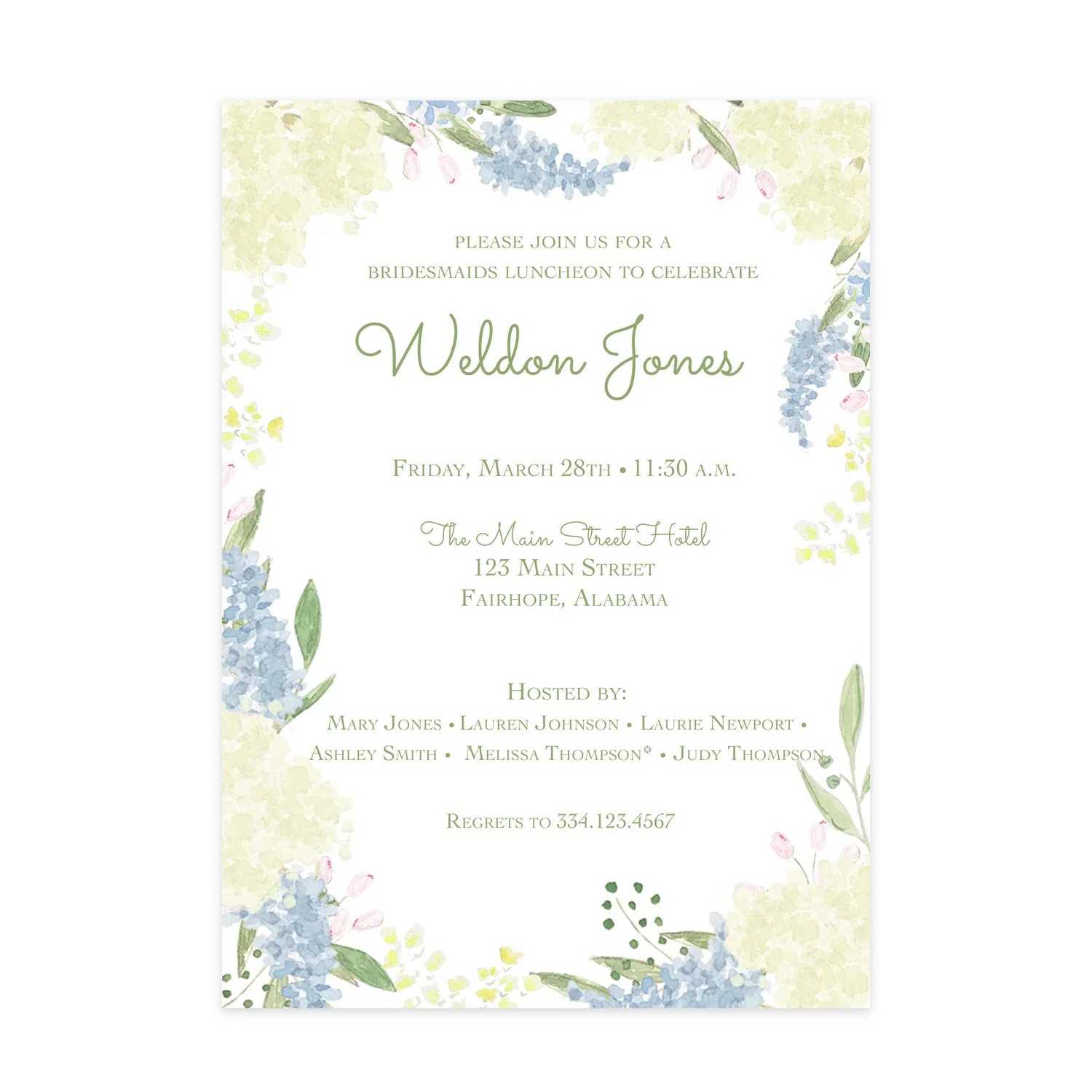 Hydrangea Invitation