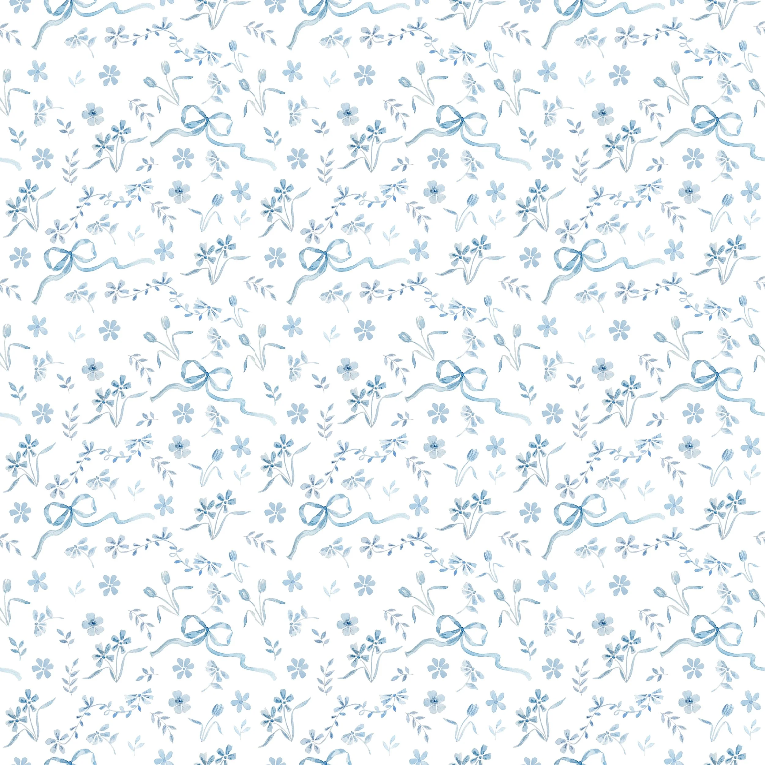 White and Blue Floral