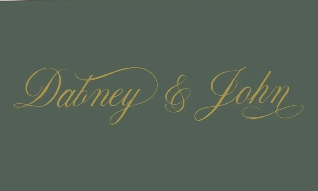 Green and Gold Script Tag