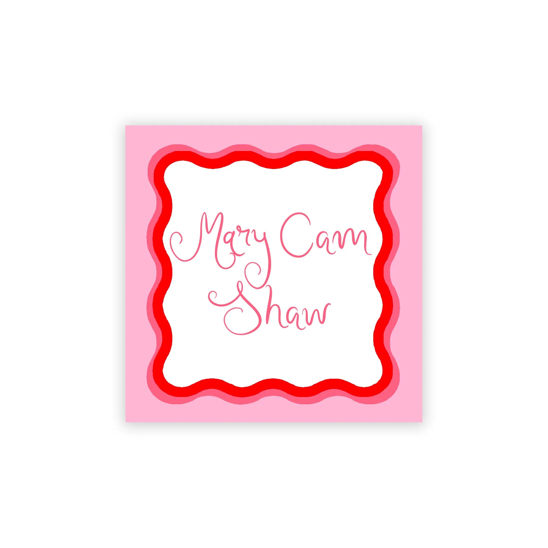 Wavy Red Christmas Tag