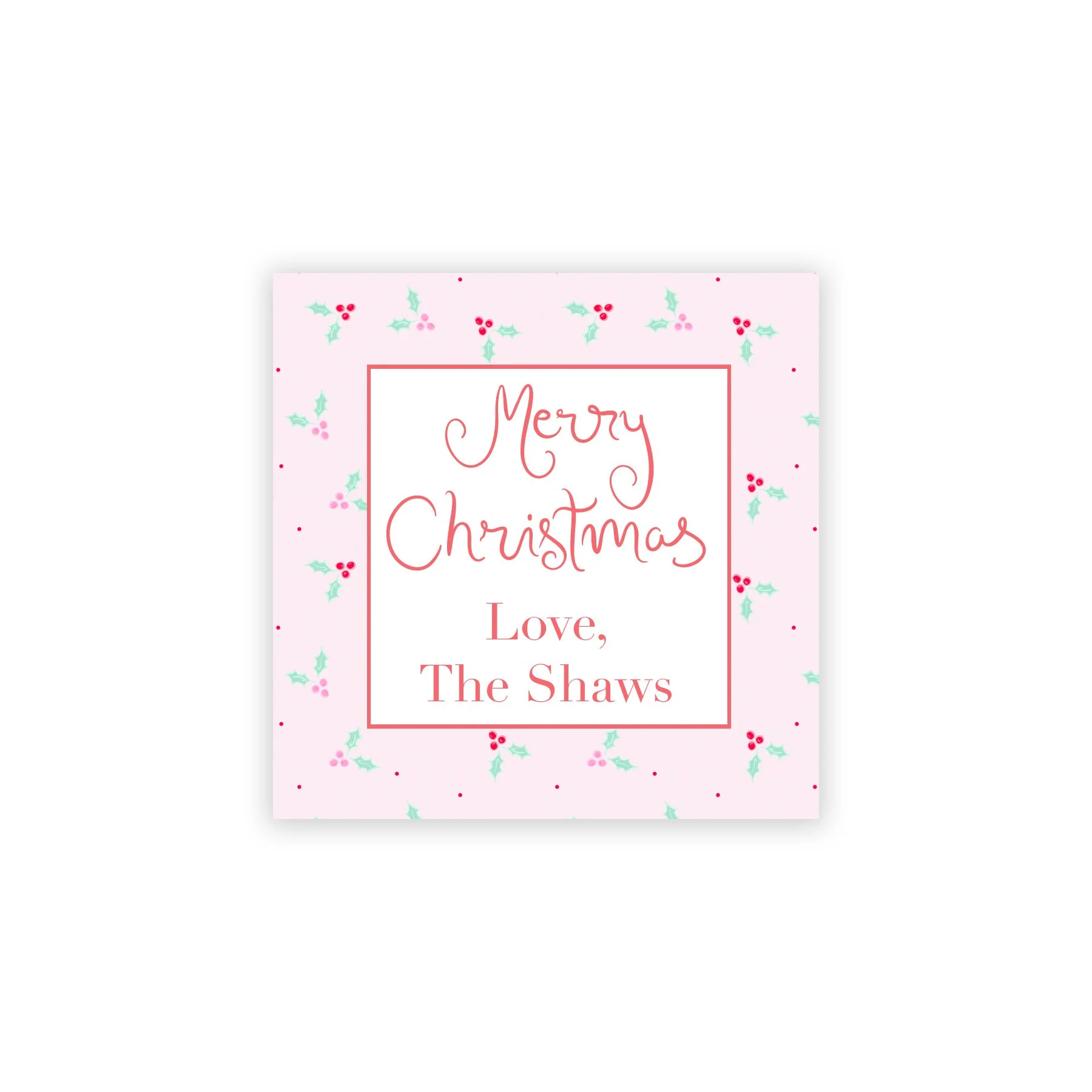 Pink Holly Tag