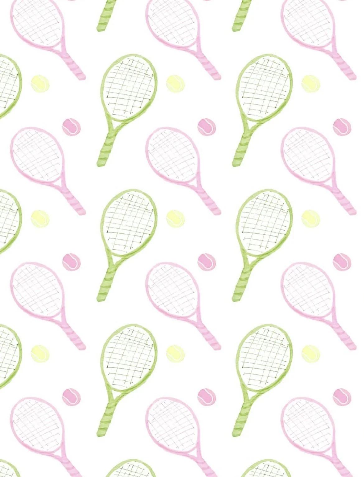 Pink and green tennis rackets
