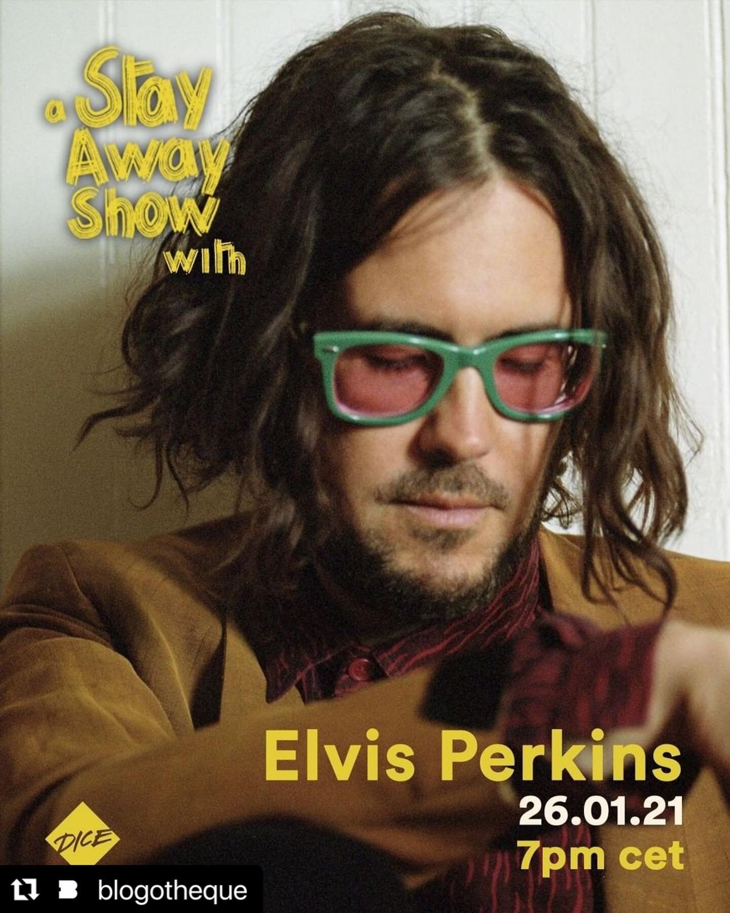 Looking forward to @elvisbperkins &amp; @blogotheque  #stayawayshow Jan 26, 1pm ET (7pm CET) 

In this series of #StayAwayShows, he'll present his latest album Creation Myths out last October via Petaluma Records. Don&rsquo;t hesitate to donate to su