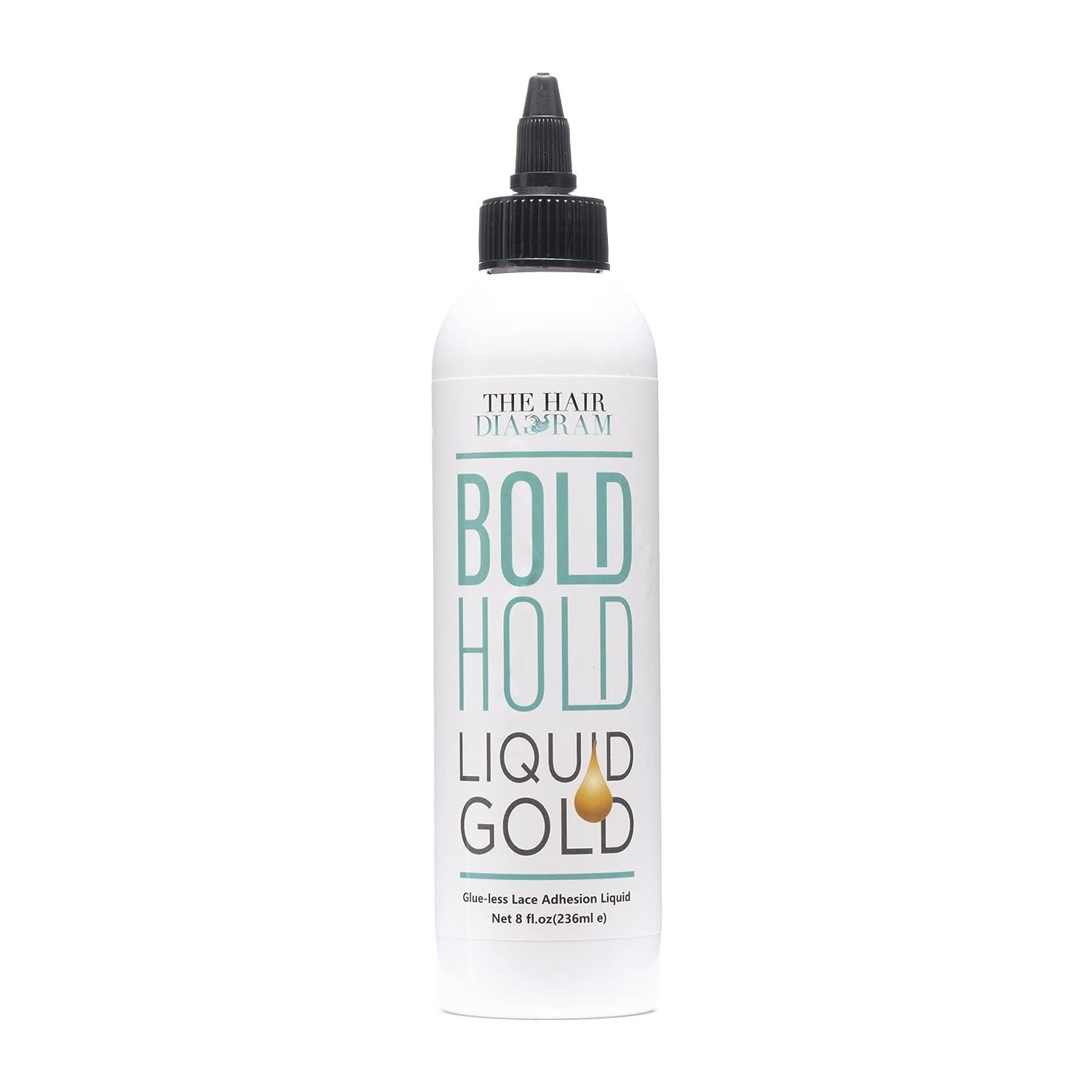 The Hair Diagram - Bold Hold Liquid Gold - Glueless Lace Gel - Temporary Hold For Wigs and Hair Systems - Styling Agent For Baby Hairs - Non Toxic