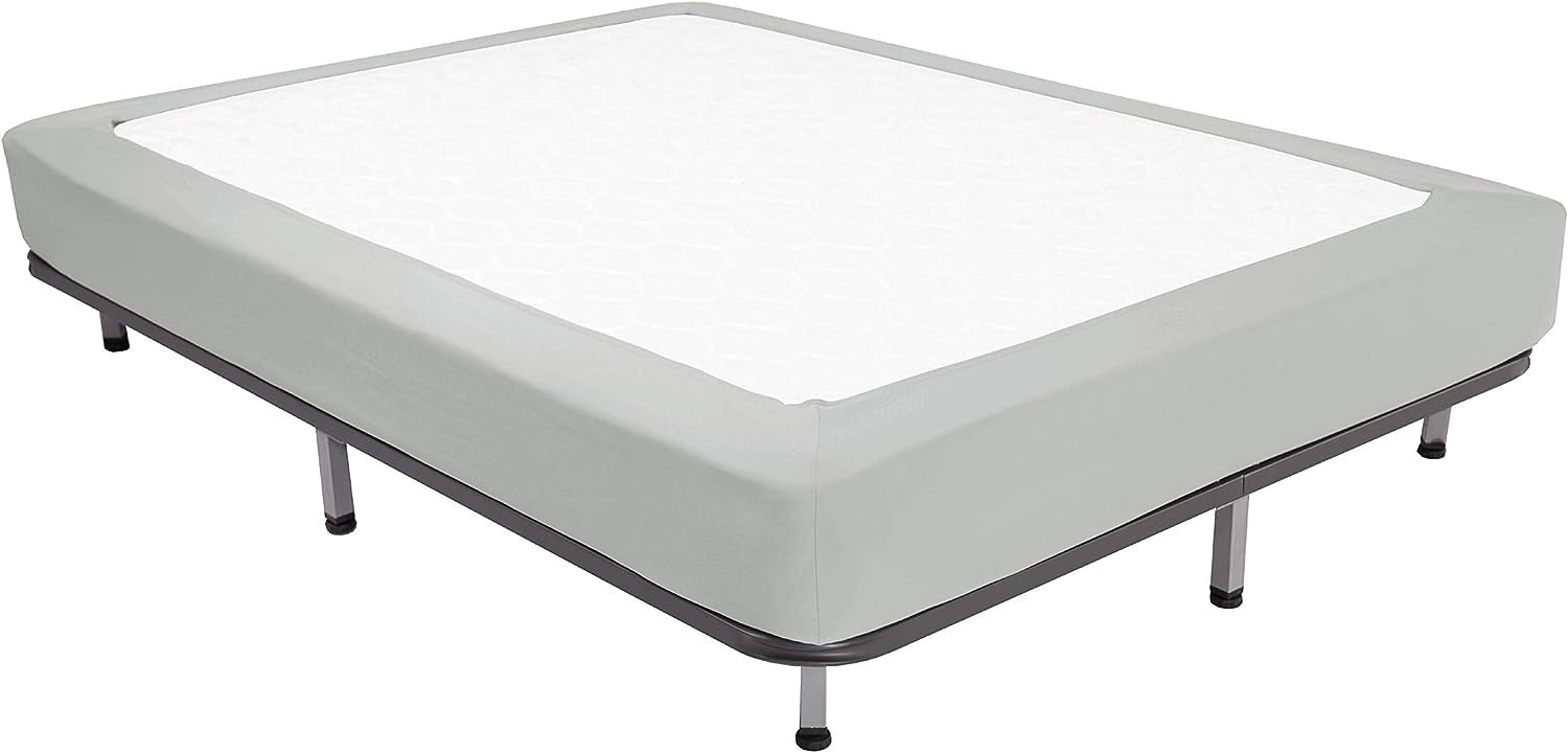 Box Spring Cover Thick &amp; Opaque Fabric Stretch to Fit - Premium Sleek Alternative for Bed Skirts, Wrap Around Elastic