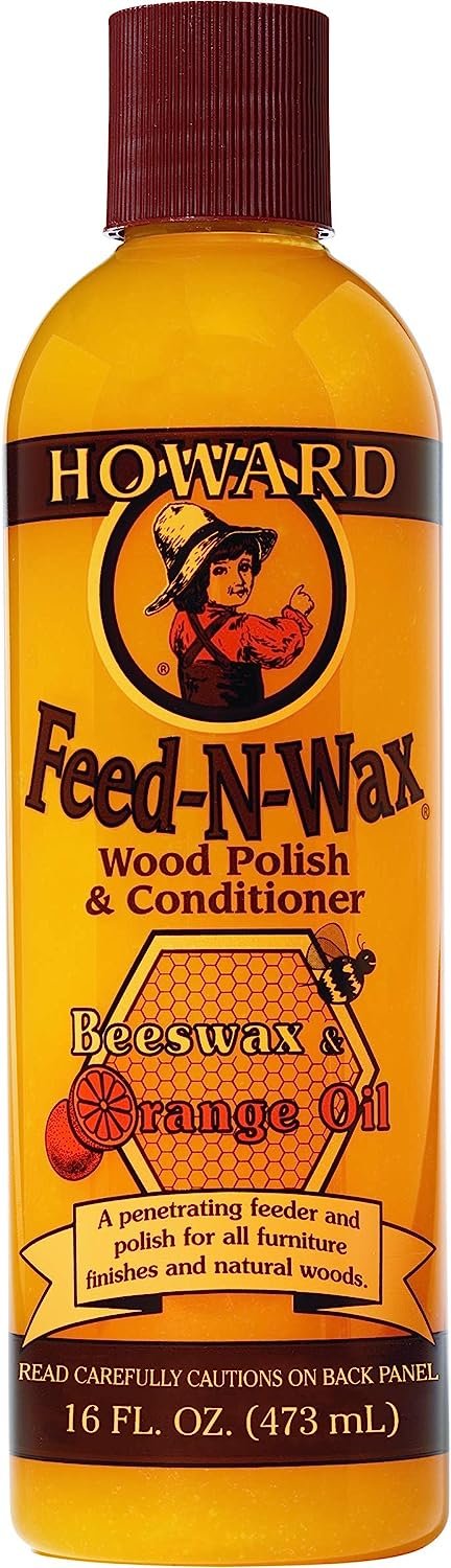 Howard Products FW0016 Wood Polish &amp; Conditioner, 16 oz, orange, 16 Fl Oz