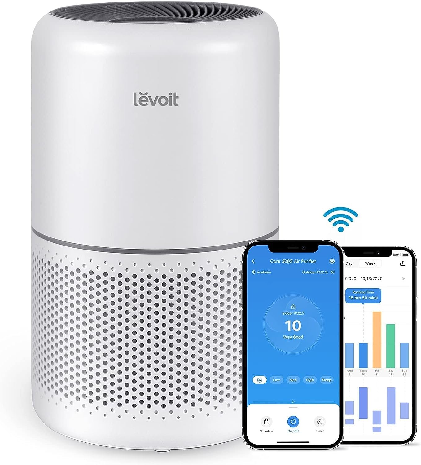 LEVOIT Air Purifiers for Home Bedroom, Smart WiFi, Auto Mode,