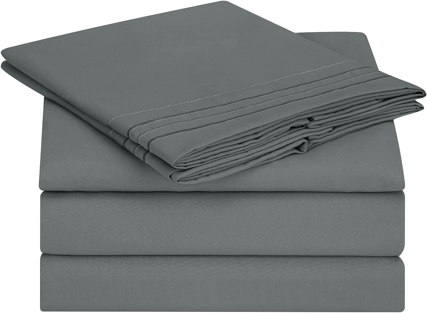 Queen Size Sheet Set, 4Pcs Extra Soft Breathable Cooling Bed Sheet Set with Deep Pockets &amp; Wrinkle Free, Ultra Soft Hotel Luxury Bedding