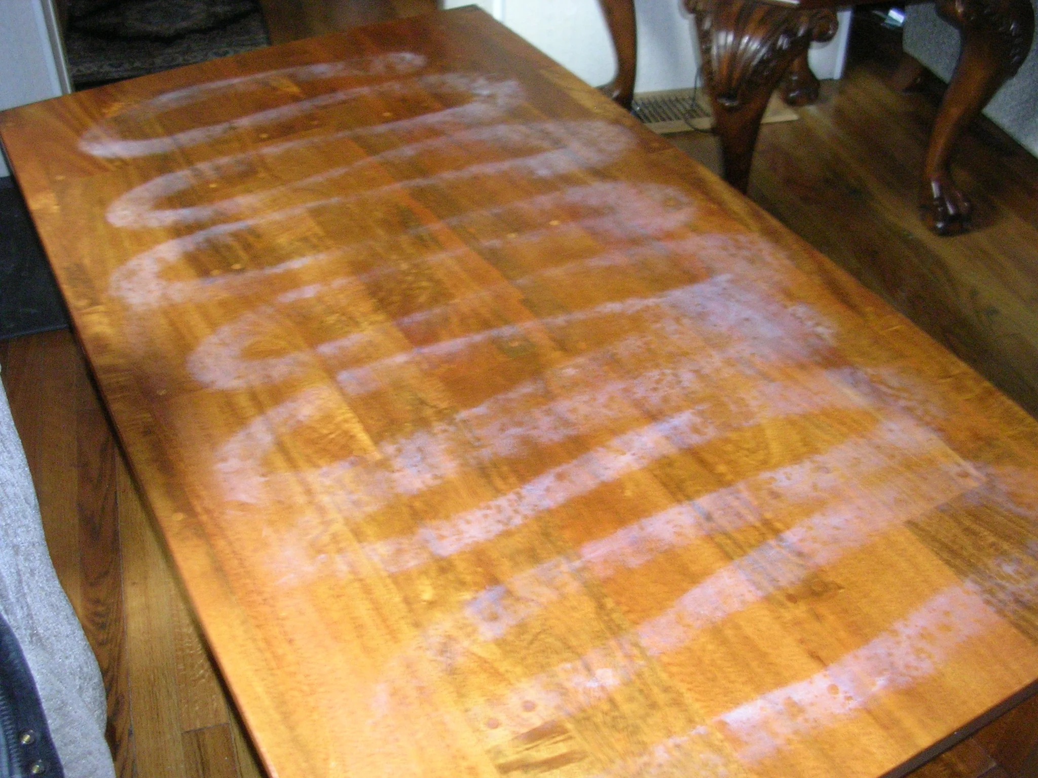 Table sprayed with 409