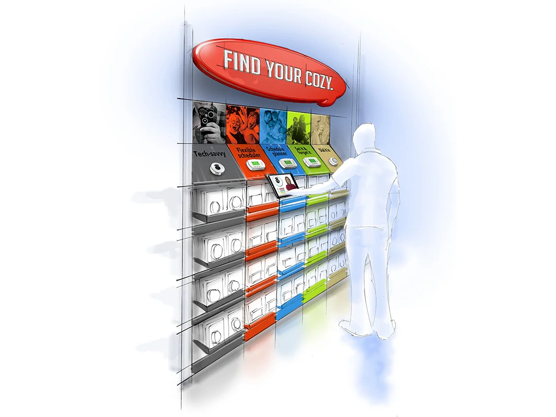 Honeywell “Find Your Cozy” Home Depot Display (Sketch, (Cinema 4D, R13, Photoshop)