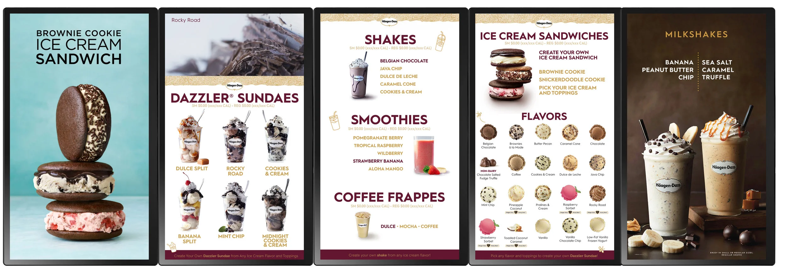Häagen-Dazs Menu Designs