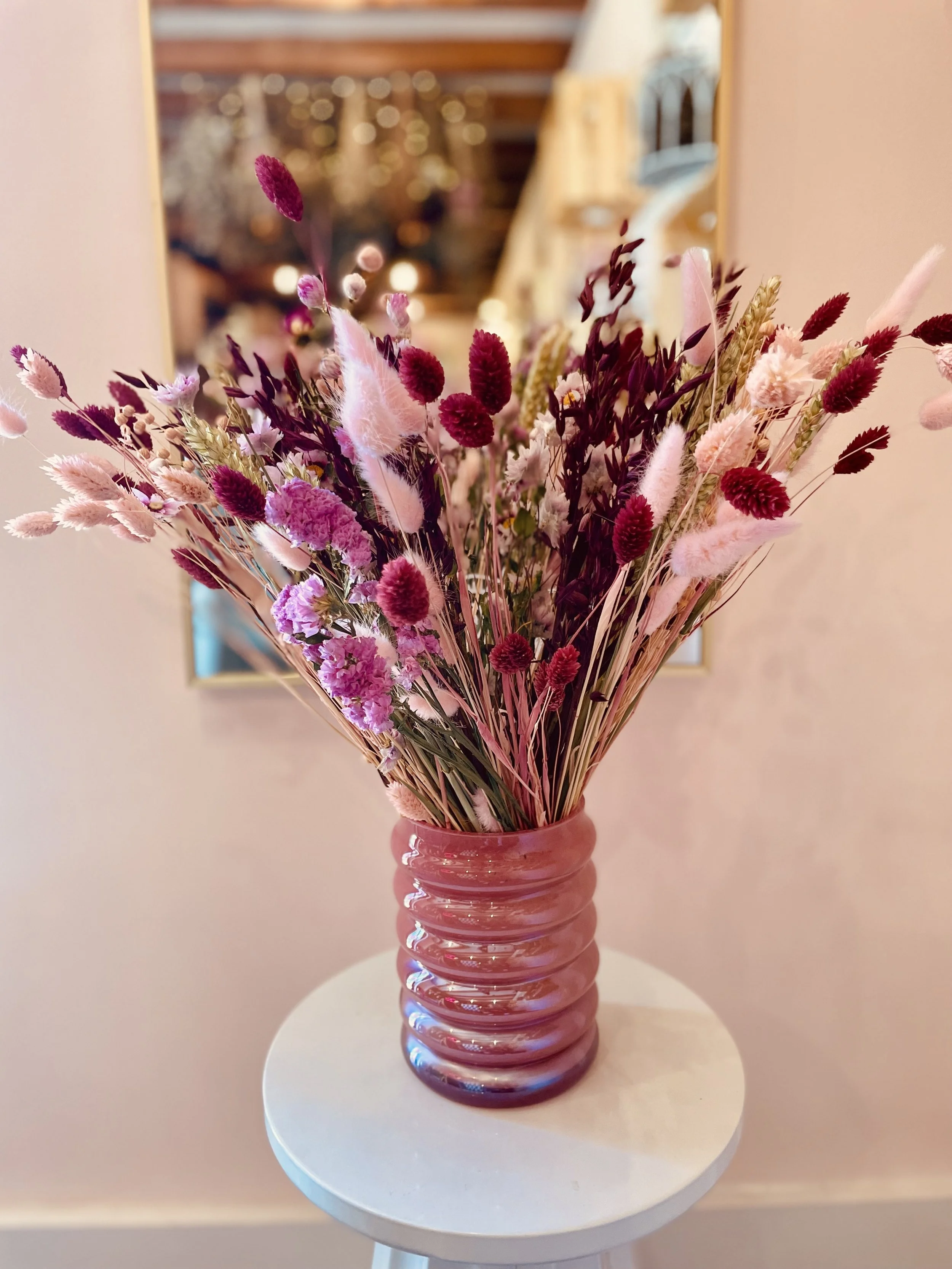 Dried Floral Arrangment - Magenta