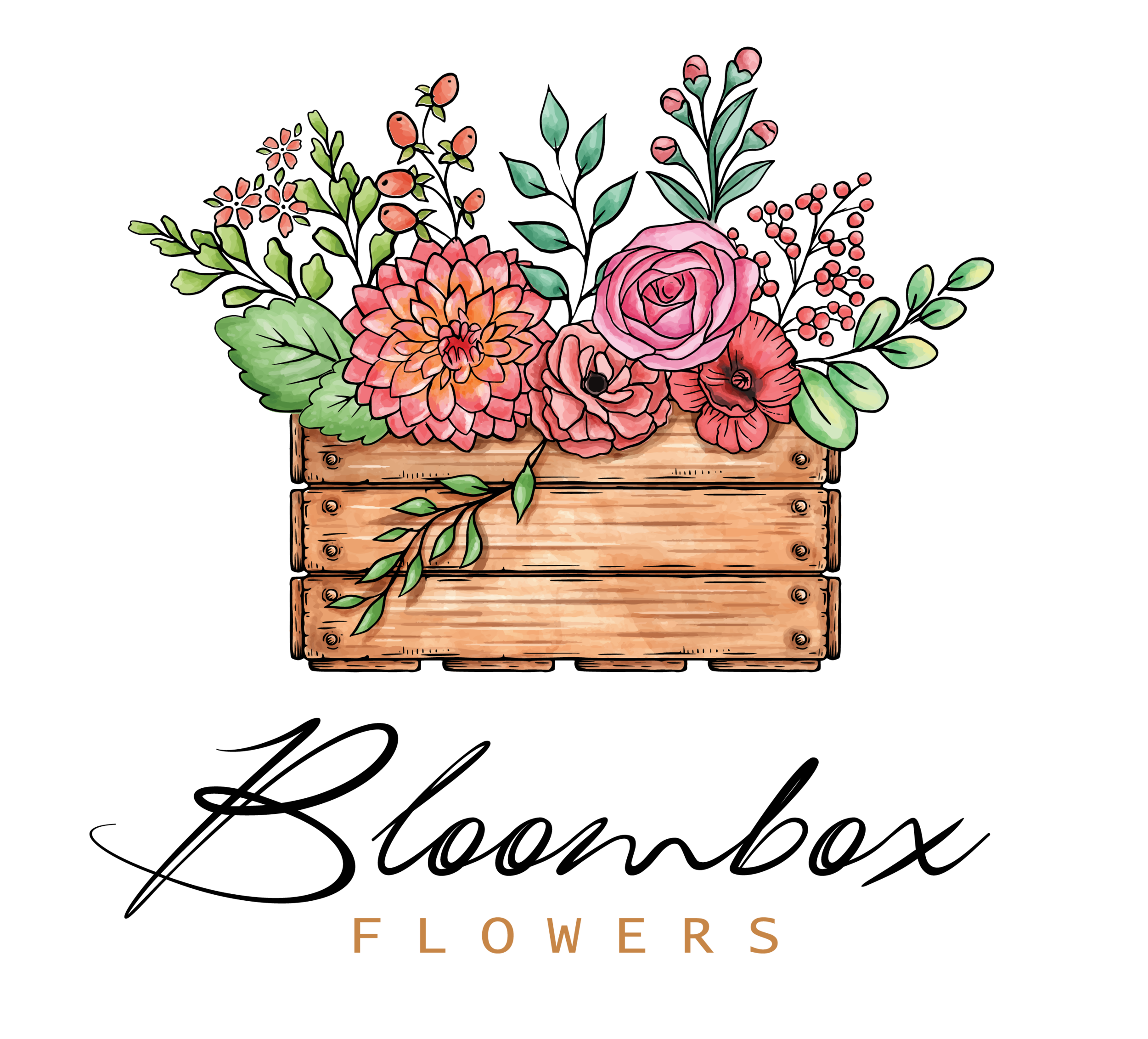Bloombox Flowers logo — fresh flower bouquets and delivery in Montclair NJ