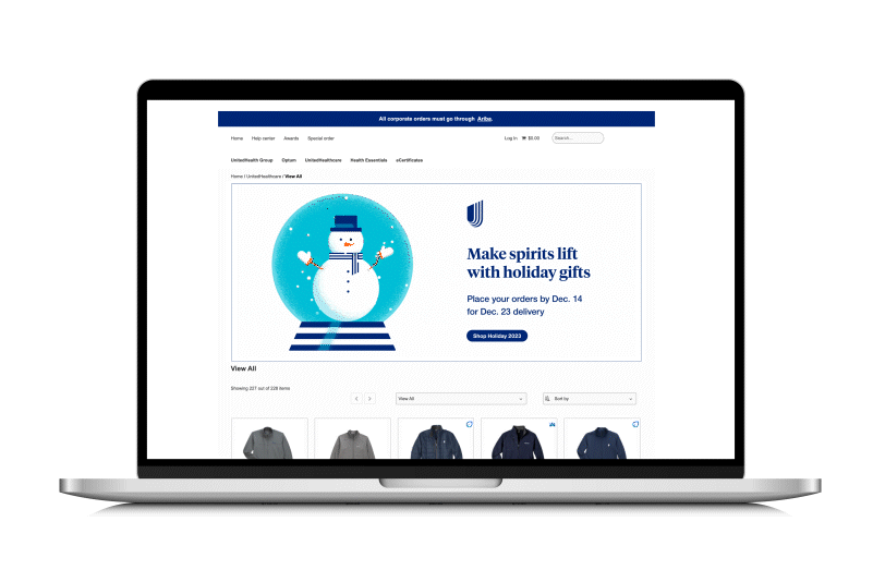 Holiday Kit display on UHC store