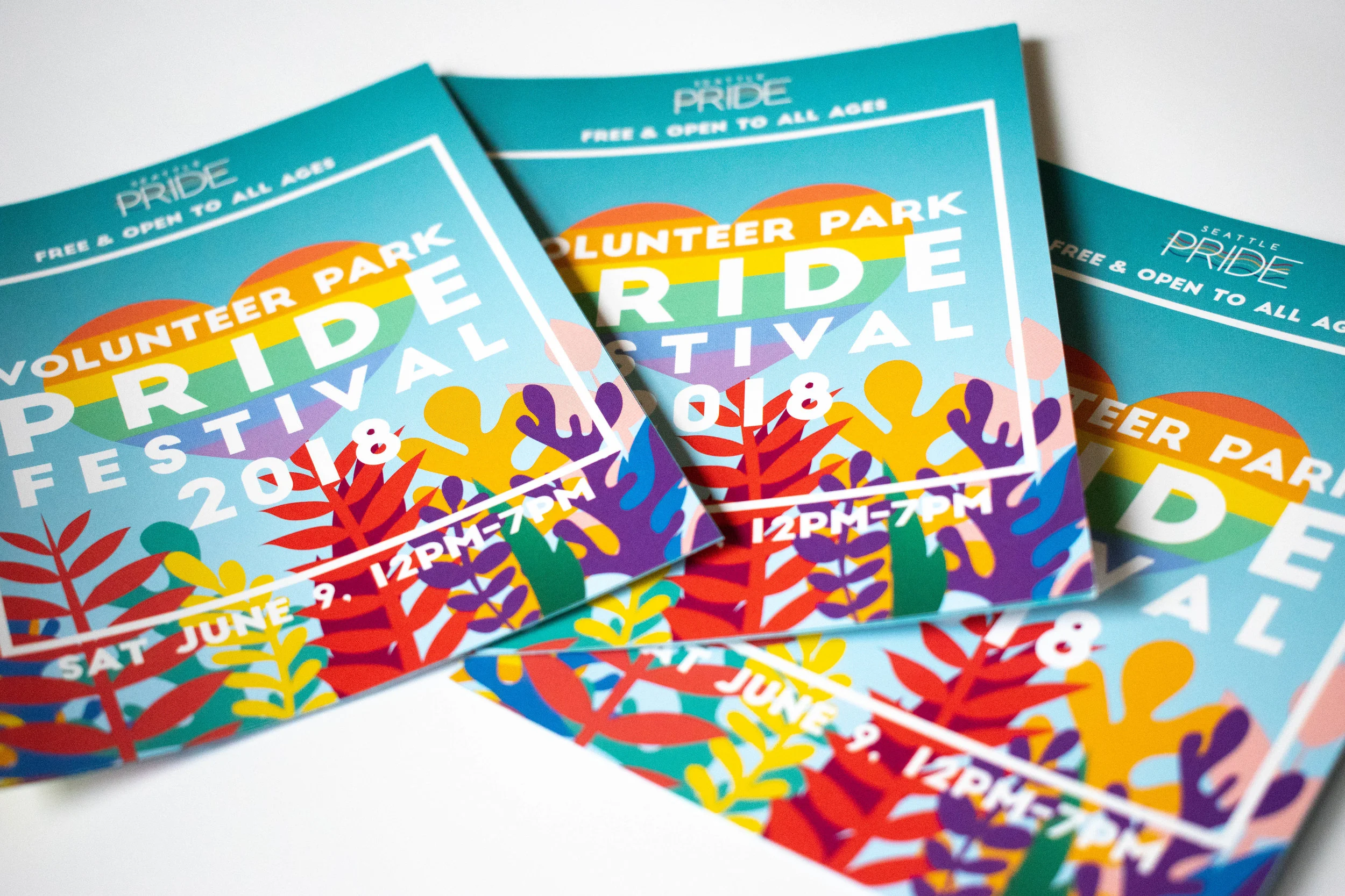 Festival brochure design for Volunteer Park Pride Festival