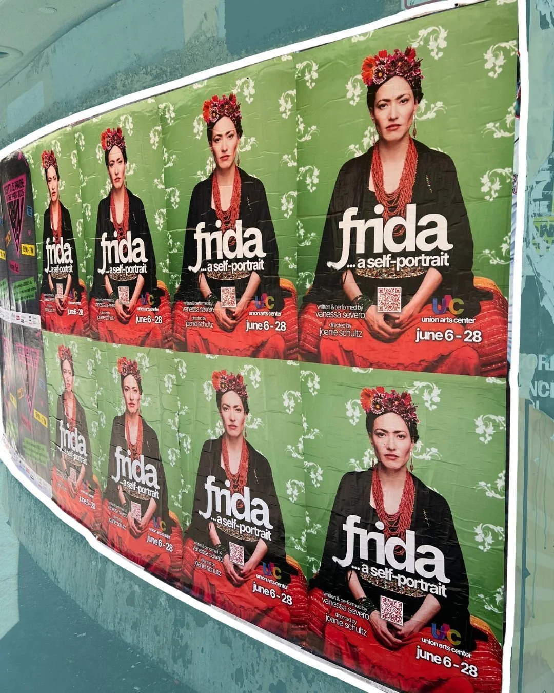 Spot these posters around Seattle lately?

We had the pleasure of putting up posters for Frida, a one-woman show bringing Frida Kahlo to life by writer and performer Vanessa Severo. The show will be running June 6-28 at the Union Arts Center.

Go gra
