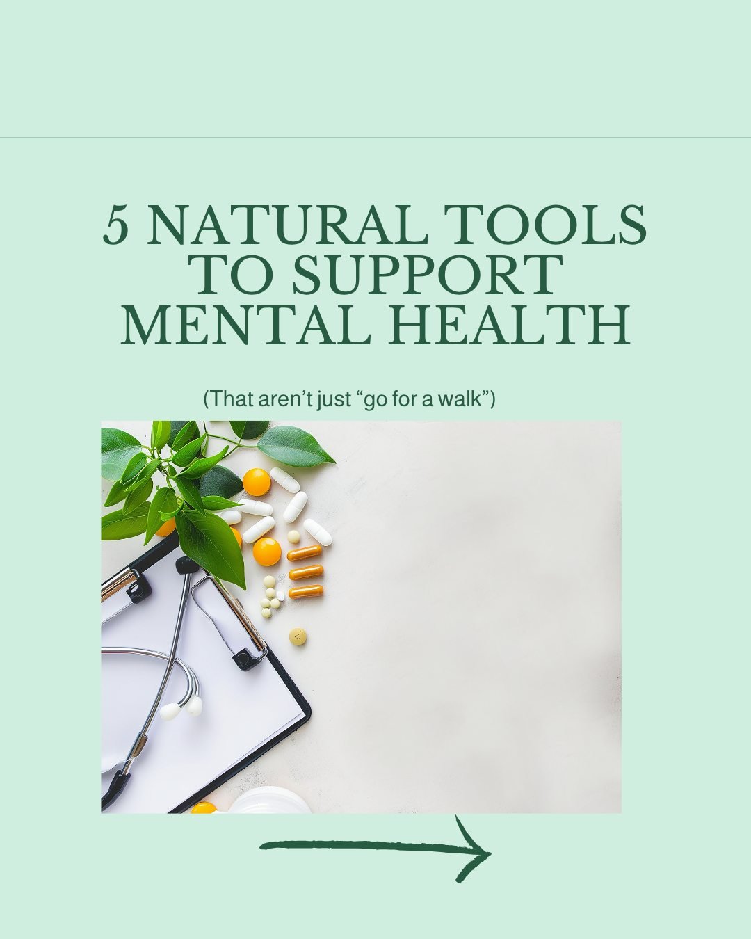 Mental health care doesn&rsquo;t have to mean meds or nothing. There&rsquo;s a whole toolbox in between.

Some of my favourite natural tools:
🔹 Magnesium glycinate &mdash; calming and sleep-supportive
🔹 Morning light exposure &mdash; resets circadi