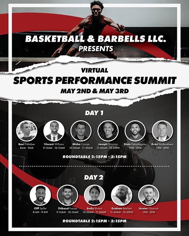 Full Schedule for the Virtual Summit May 2nd- May 3rd. If you haven&rsquo;t, sign up for the FREE virtual webinar featuring coaches from the NBA, WNBA and even Pac-12 speak on holistic approaches to sports performance.

Hit that link in the bio and l