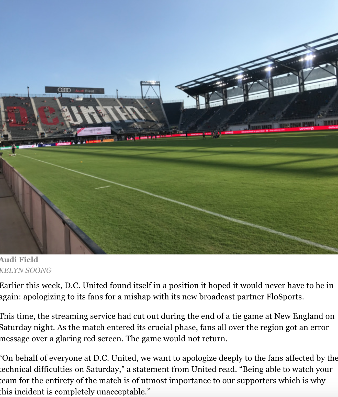 Washington City Paper: D.C. United Fans Can't Escape FloSports' Constant Errors