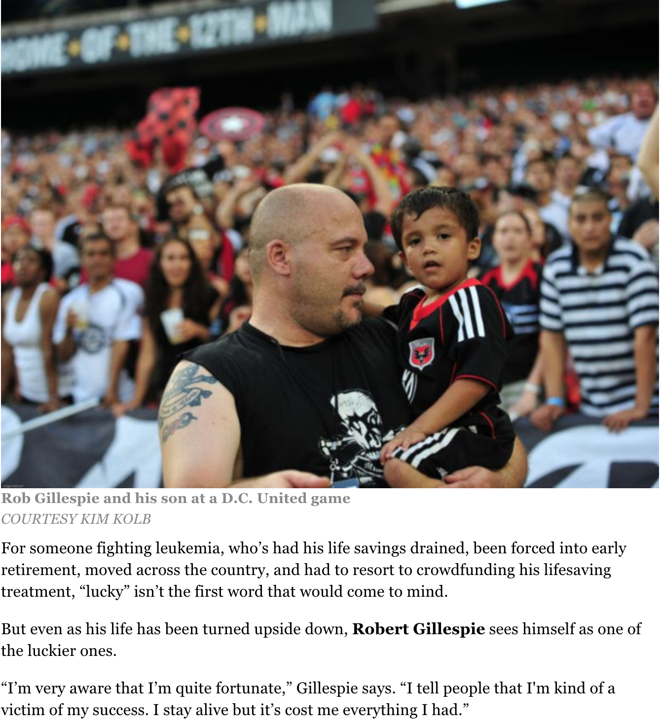 Washington City Paper: Robert 'Big Rob' Gillespie Battles Cancer With Support from Fellow D.C. United Fans