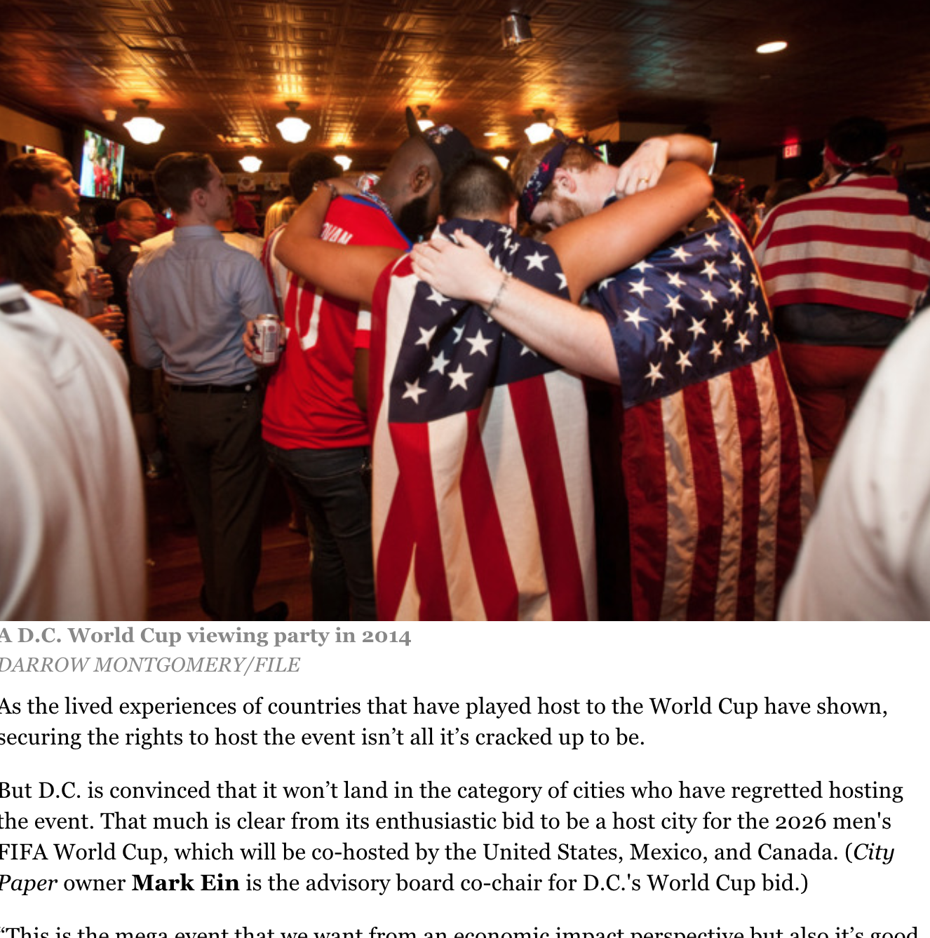 Washington City Paper: D.C. Officials Want the City to Co-Host the 2026 World Cup. Would it be Worth It?