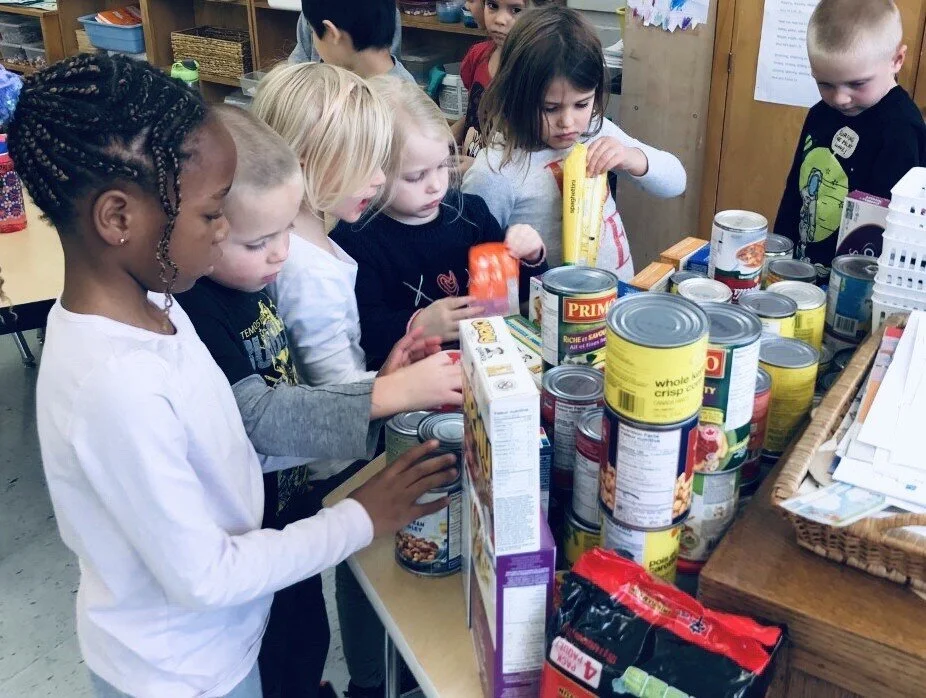 Kindergarten food drive blesses local church