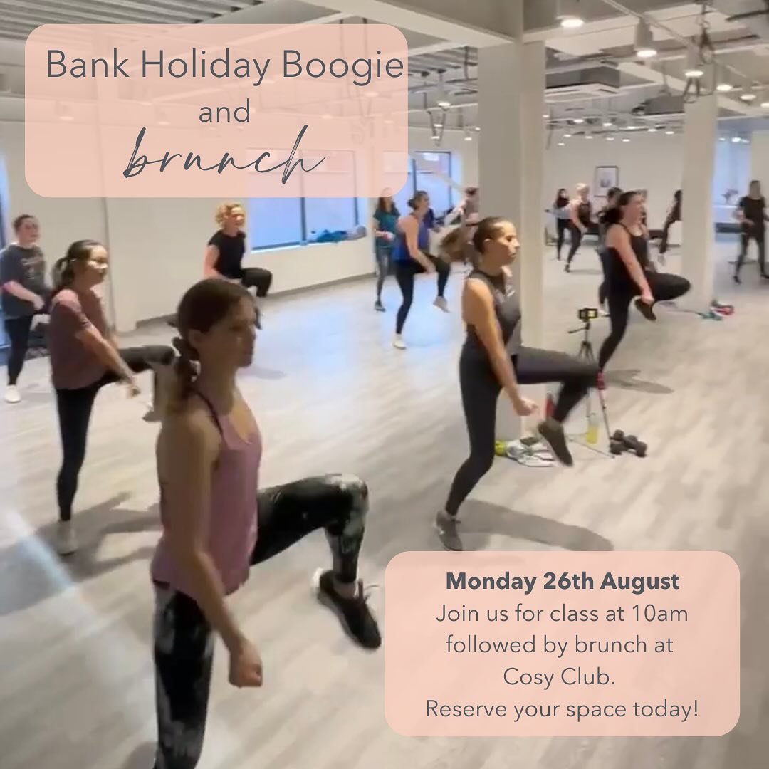 Join us on Monday 26th August for a Bank Holiday Boogie and then brunch @cosyclub__exeter. Book your space in class today!

Can&rsquo;t wait! See you there??

#brunch #dancing # bankholiday #communityexeter