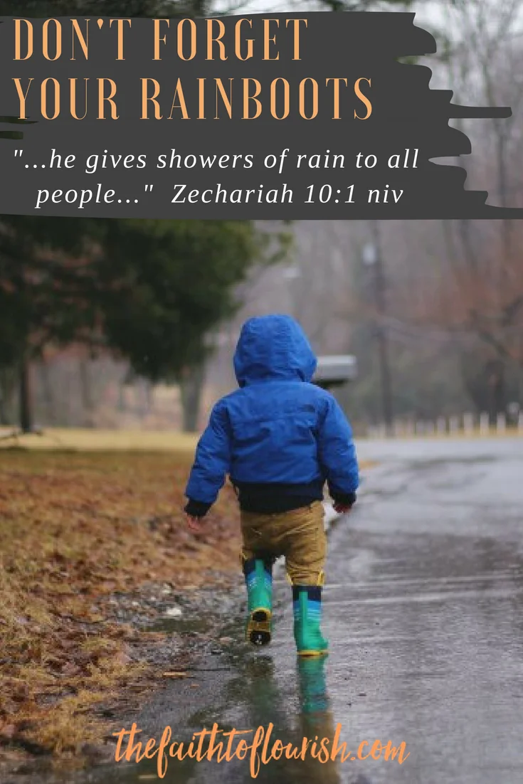 don’t forget your rainboots when you are waiting and believing for God to shower his blessings on you and your family. life can bring many disappointments and seasons of drought, but god has blessings coming. as we wait, we pray and believe to see the goodness of god. no matter how bad life is right now, we have a god who is on our side. sickness, addiction, mental illness, marital problems, financial problems, even death, cannot separate us from God’s love and plan for us. dawn r. ward, the faith to flourish, shares how to trust in the lord as we wait. click here to read now or pin to read later.