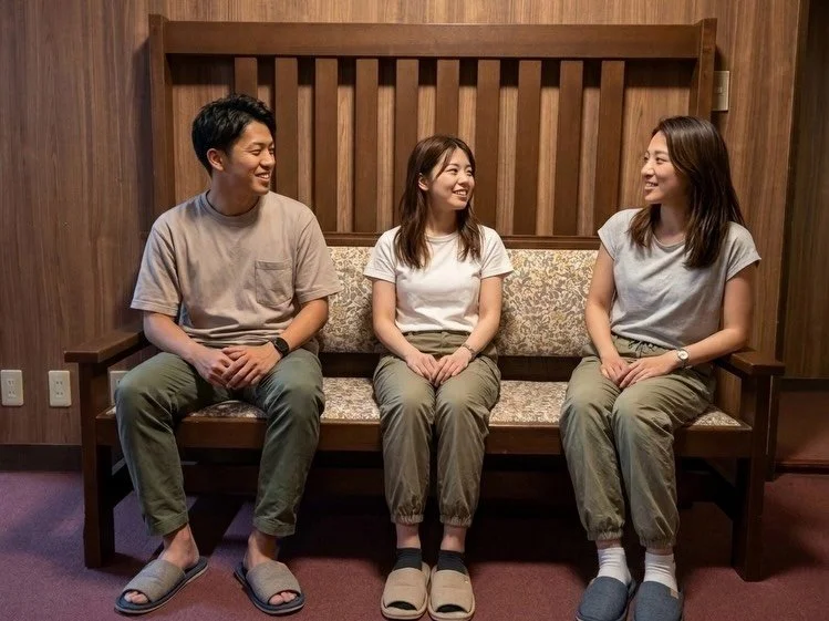 幸の湯のエレベーター前にある、ひとつの長椅子。

実はこの椅子、
かつて「志賀高原ホテル」で使われていたものです✨
クラシックホテルの時代に、
オーダーメイドで作られた特別な一脚。

長い年月を経て、ご縁があり、
いまは幸の湯で大切に引き継がれています😌

たくさんの人を迎え、
たくさんの時間を見守ってきた椅子。

どこか懐かしくて、あたたかくて、
座ると少しだけ、
時間がゆっくり流れるような気がします。

エレベーターを待つ、ほんのひとときも
少し特別な時間になりますように🌿

どうかやさ