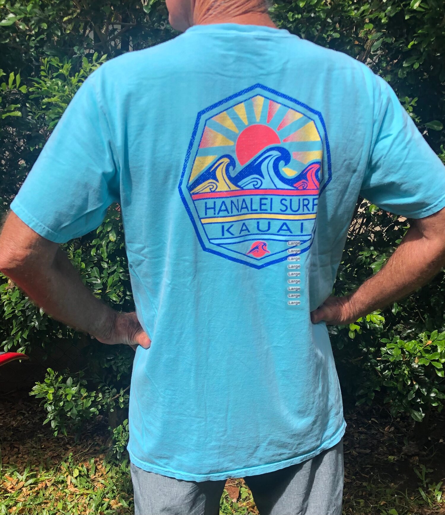 Men's Hanalei Surf Logo Tee Shirt -Caribbean Blue — Hanalei Surf Co.